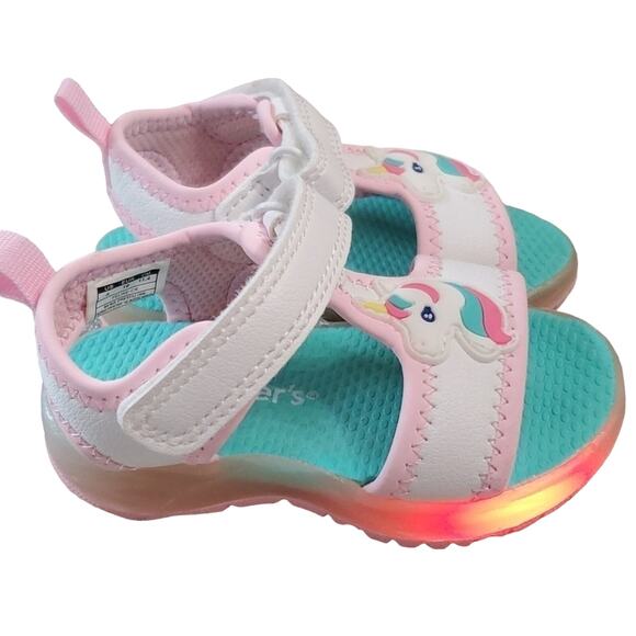 Carter's Unicorn Light-up Sandals, Baby Size 4 - Picture 2 of 6